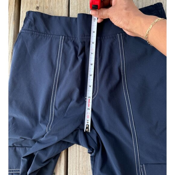ATHLETA CHELSEA UTILITY JOGGER Sz‎ 2 Navy Stretch Cargo Zip Pocket Pull On Pants - Picture 7 of 10